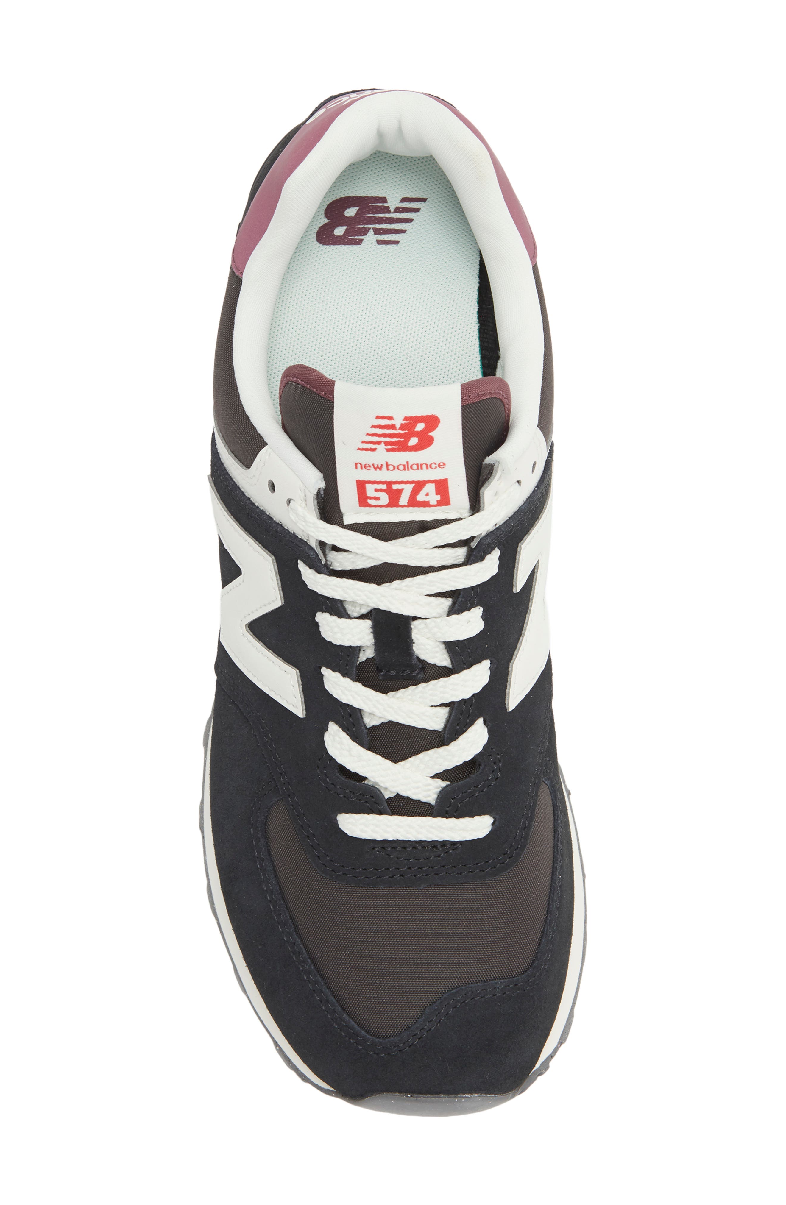 New Balance 574 Sneaker, Alternate, color, Black/ White