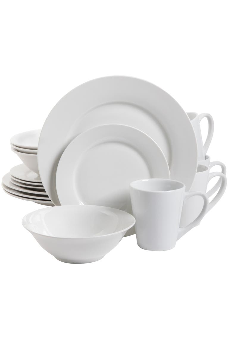 Noble Court 16-Piece Dinnerware Set, Main, color, White