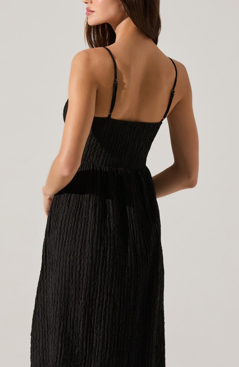 Textured V-Neck Midi Dress