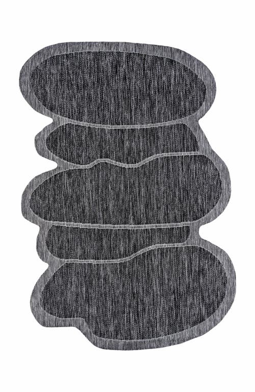 Jonathan Y Jasper Modern Rustic Abstract Indoor/outdoor Shaped Area Rug In Dark Gray/gray