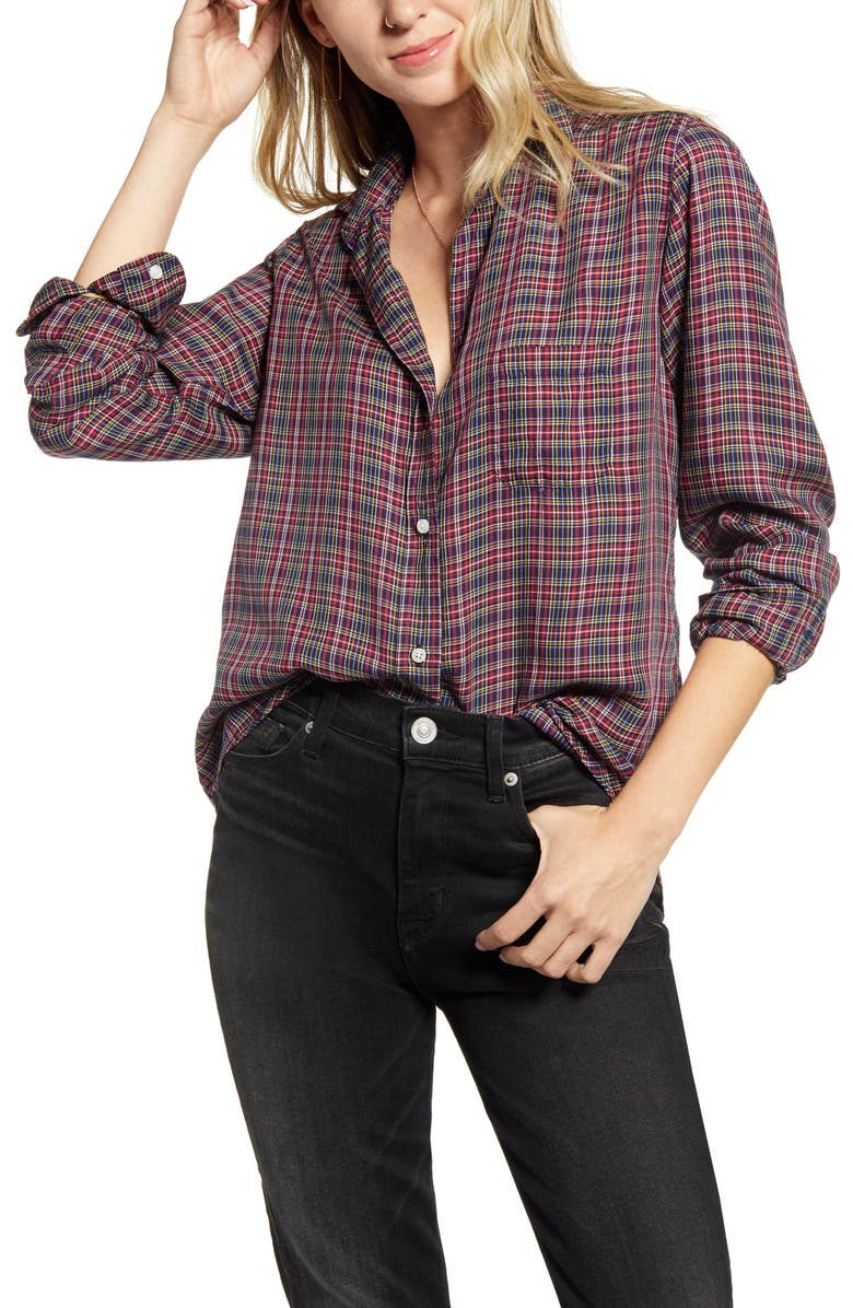 Grayson The Hero Plaid Liquid Lyocell Shirt, Main, color, 