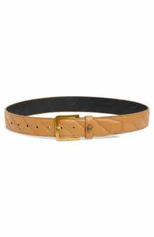 Kurt Geiger London Eagle Buckle Quilted Leather Belt