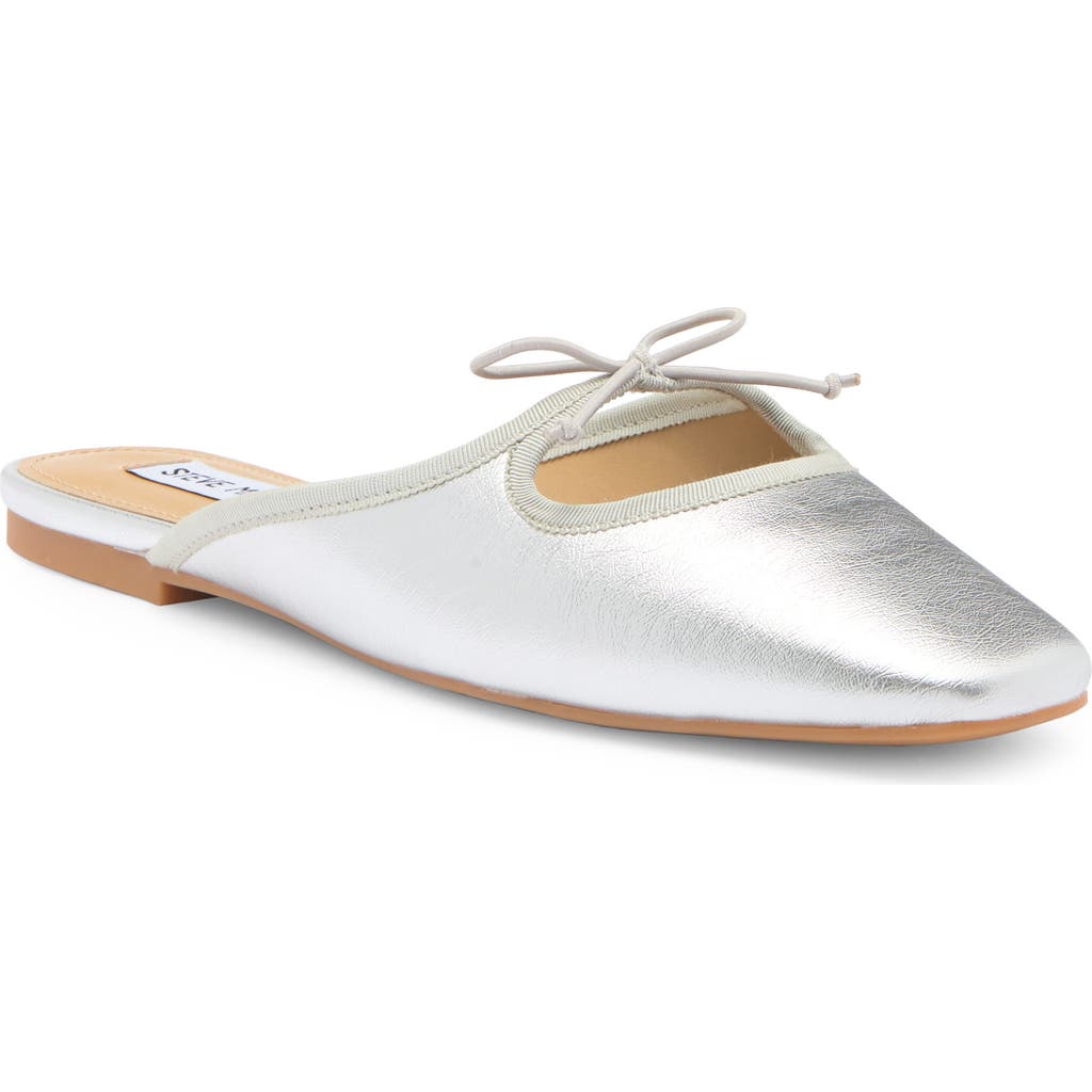 Shop Steve Madden Marcela Bow Mule In Silver