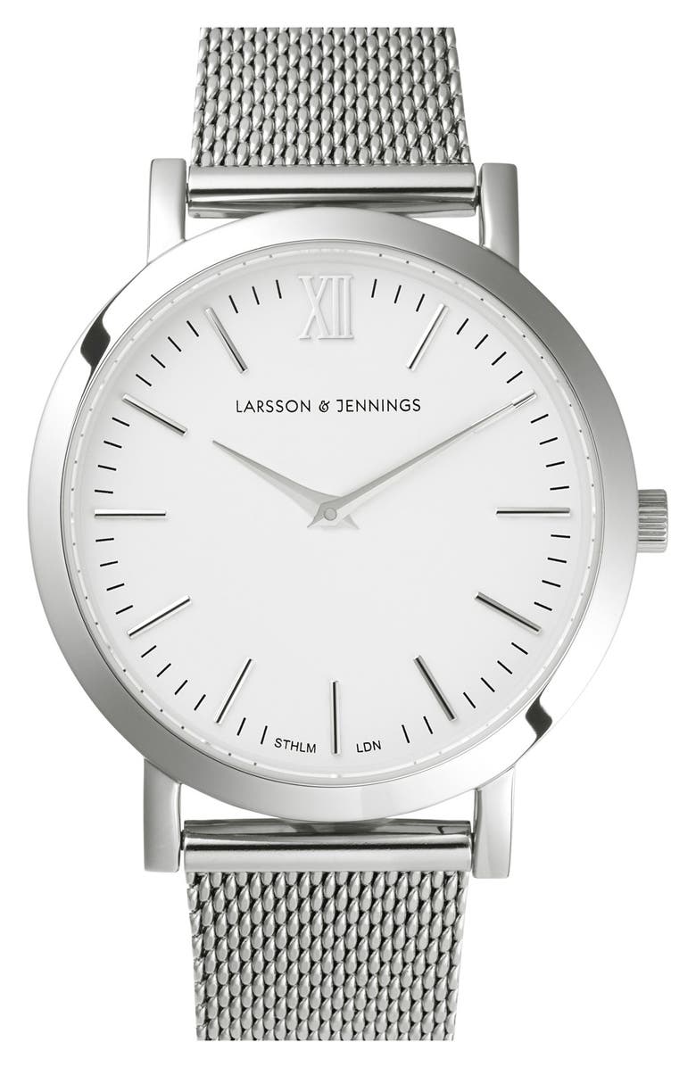LARSSON & JENNINGS 'Lugano' Mesh Strap Watch, 33mm, Main, color,