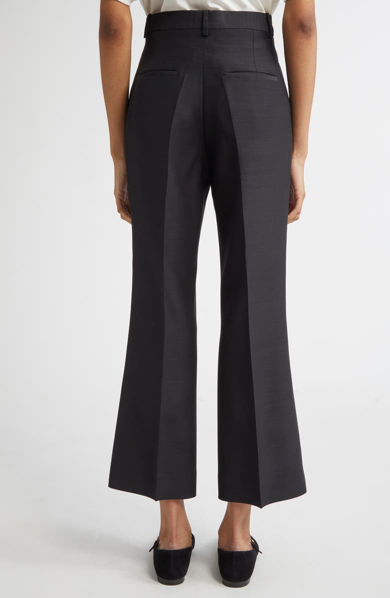 BITE Studios Credo Crop Ruffle Split Hem Wool Trousers, Alternate, color,