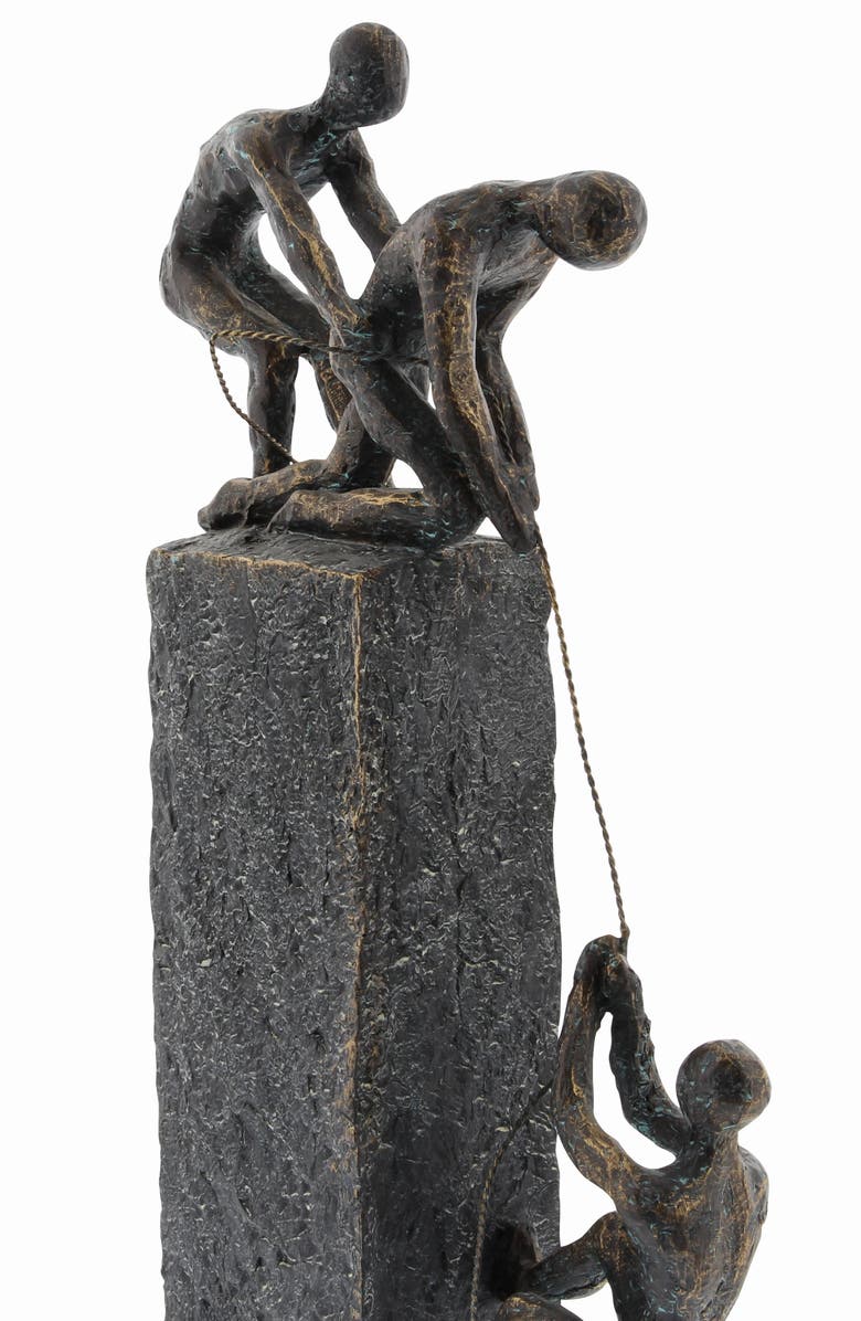 WILLOW ROW Gray Polystone Climbing People Sculpture, Main, color, 