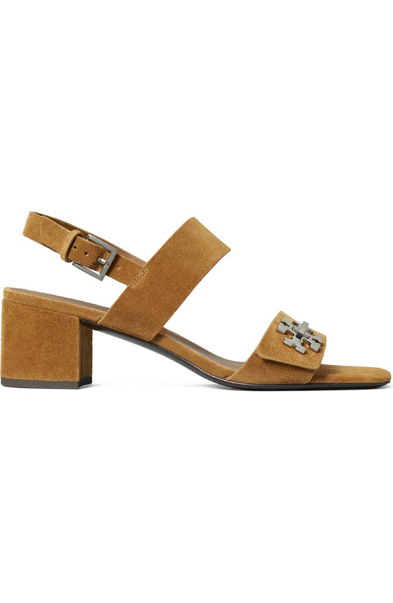 Tory Burch Turnlock Block Heel Slingback Slide Sandal, Alternate, color, Wild Tabacco