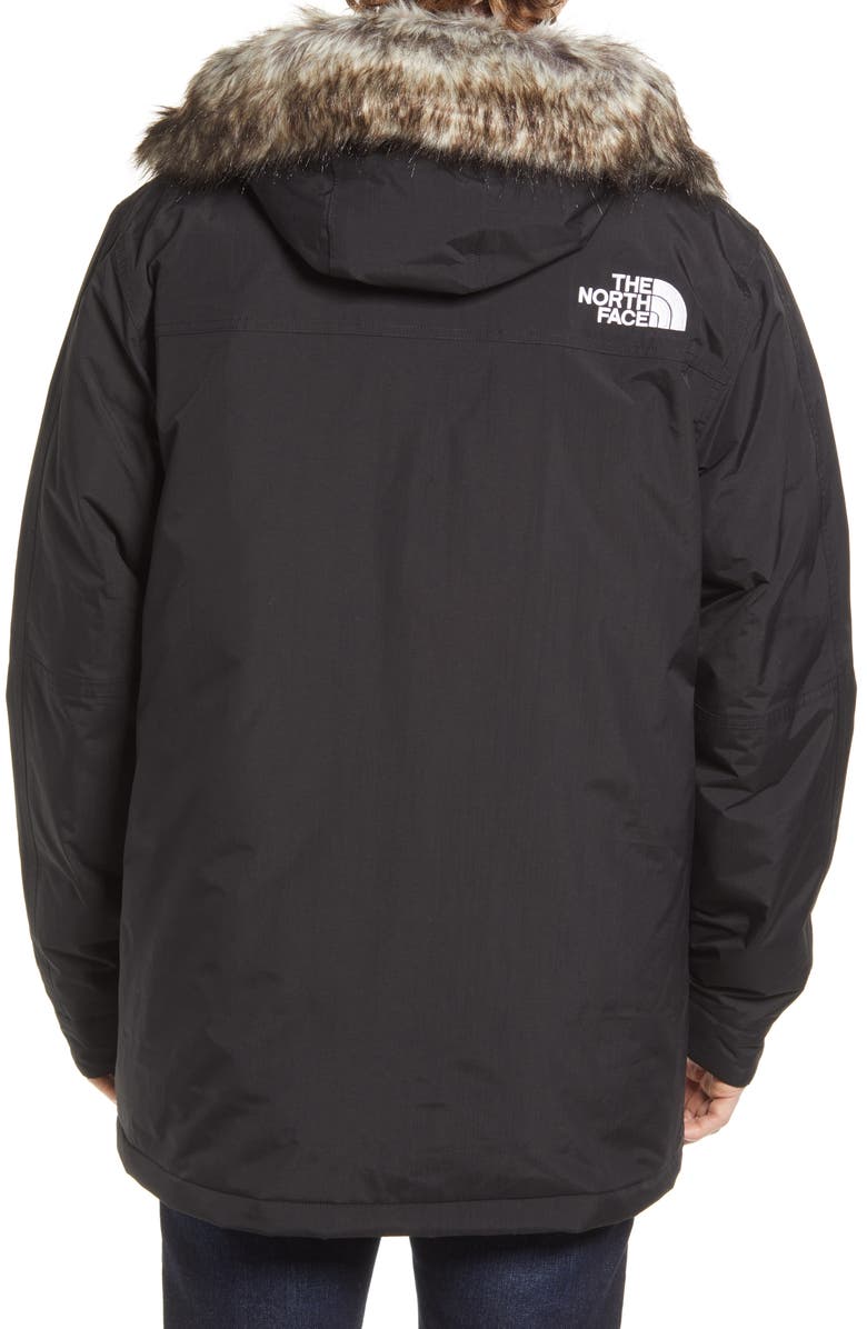 The North Face McMurdo Waterproof 600 Fill Power Hooded Down Parka with Faux Fur Trim, Alternate, color, Tnf Black