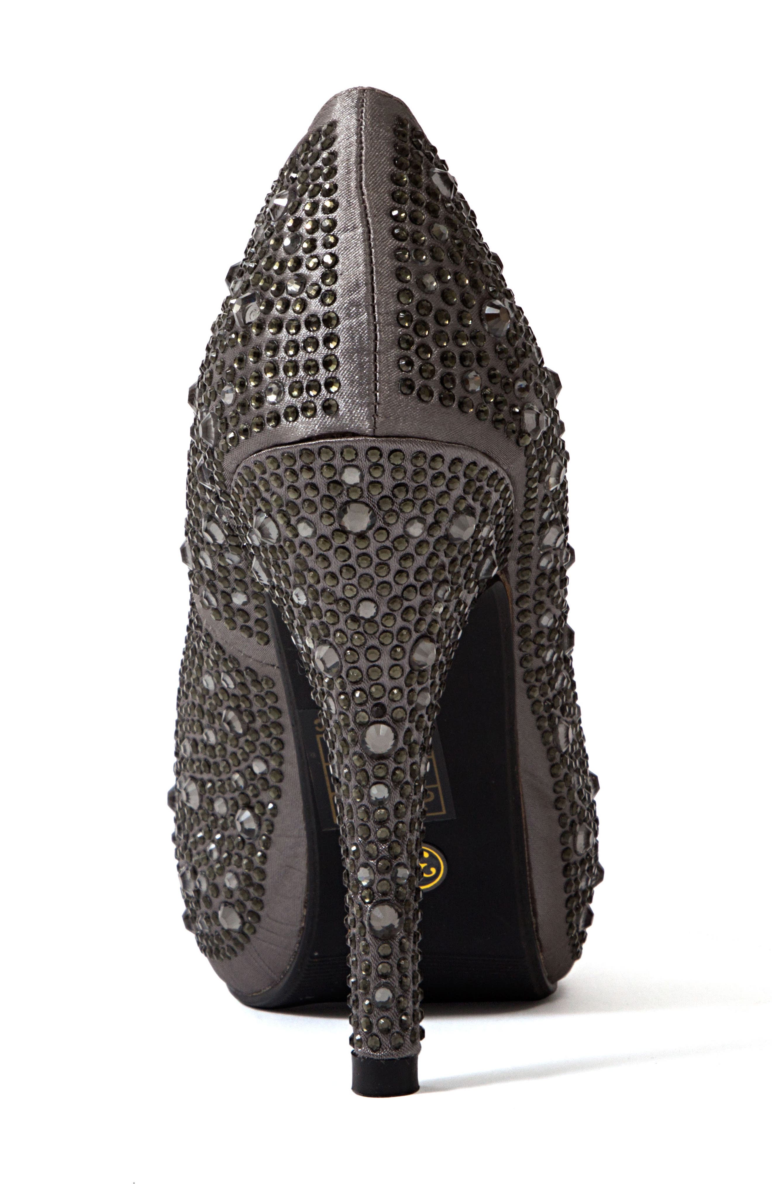 LADY COUTURE Lauren Rhinestone Embellished Platform Sandal, Alternate, color, Pewter