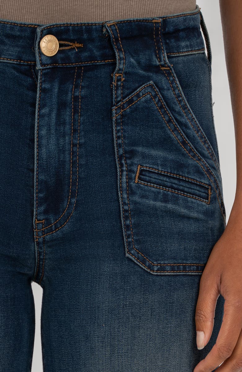 KUT from the Kloth Meg Raw Hem Ankle High Waist Wide Leg Jeans, Alternate, color, Advantage