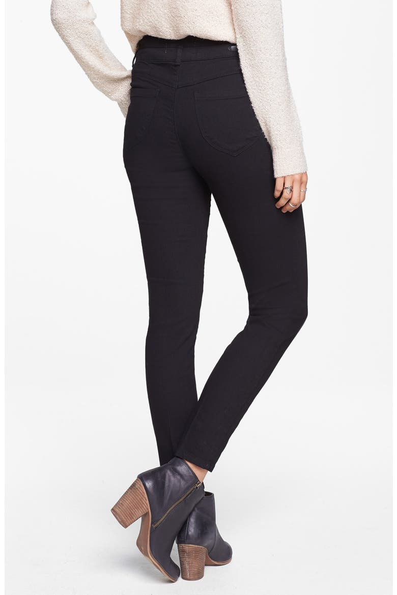 High Waist Skinny Jeans, Alternate, color, BLACK