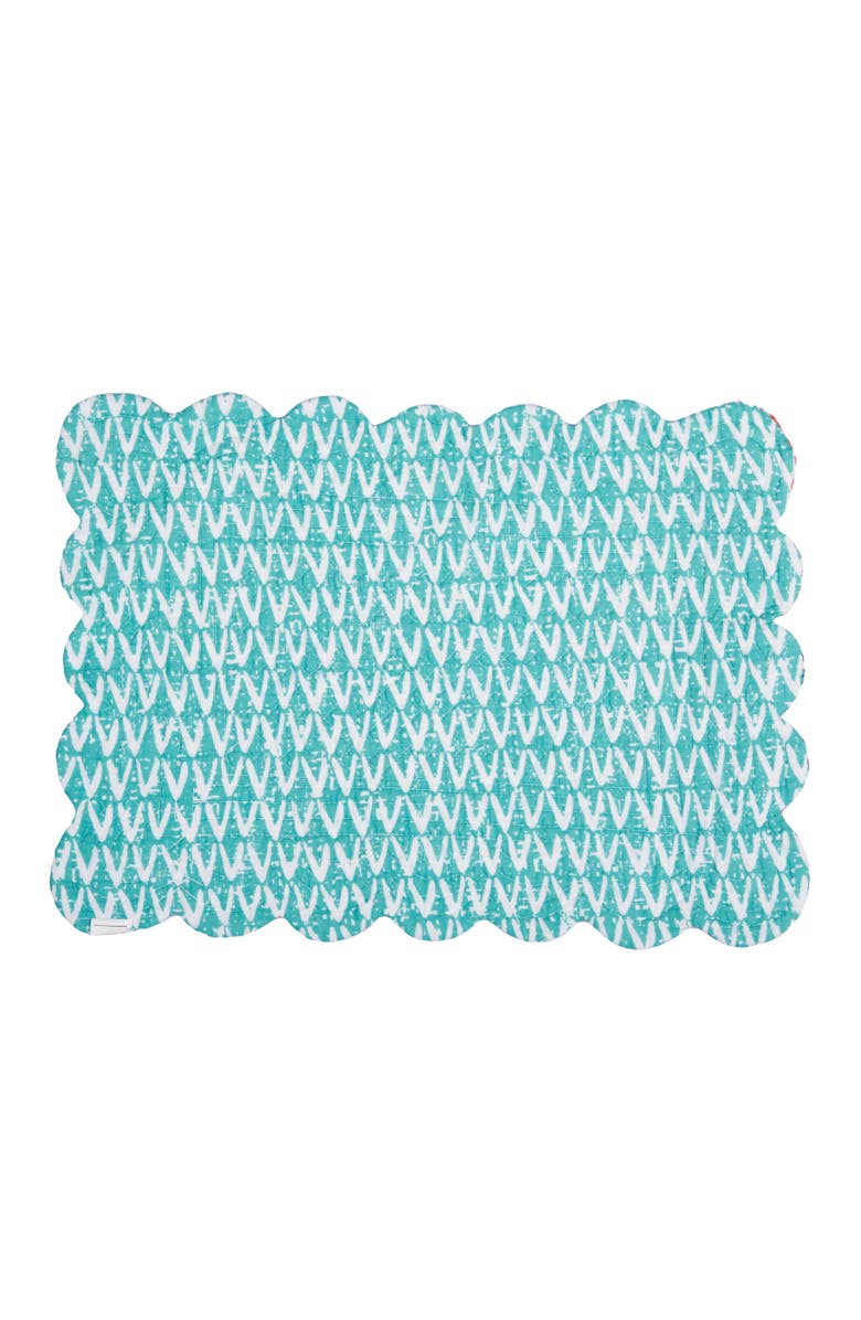 C&F Home Surfside Sound Scalloped Placemats Set of 6 Nautical Design Beach, 13" x 19", Alternate, color, Blue