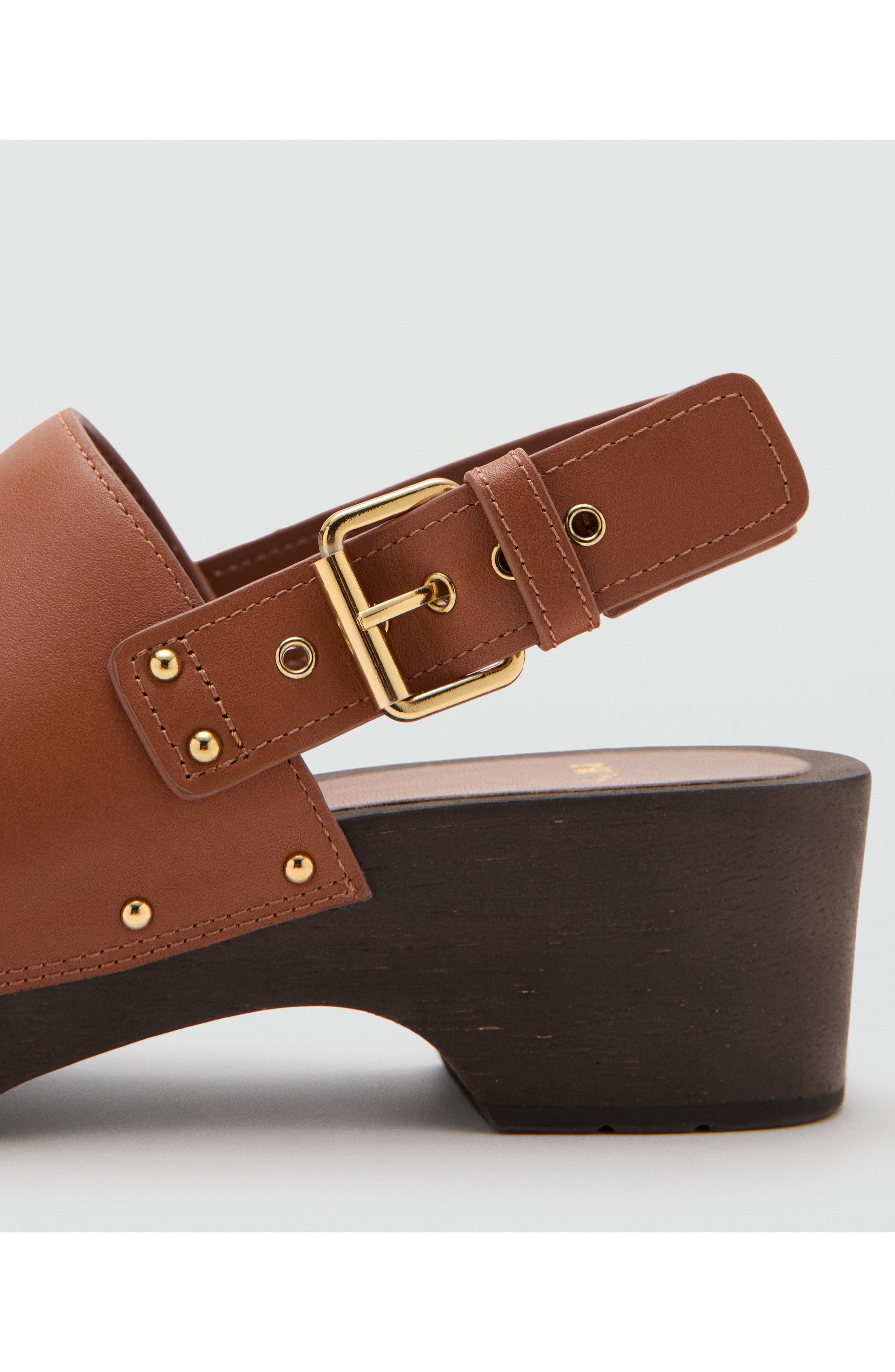 Studded Slingback Clog, Alternate, color, LEATHER