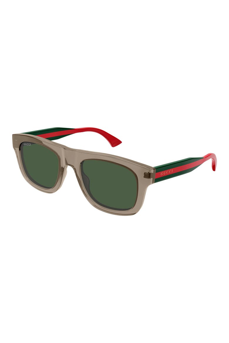 52mm Square Sunglasses, Alternate, color, BROWN