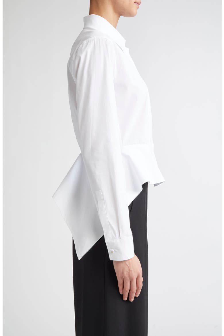 Gamma Stretch Cotton Peplum Shirt, Alternate, color, OPTICAL WHITE