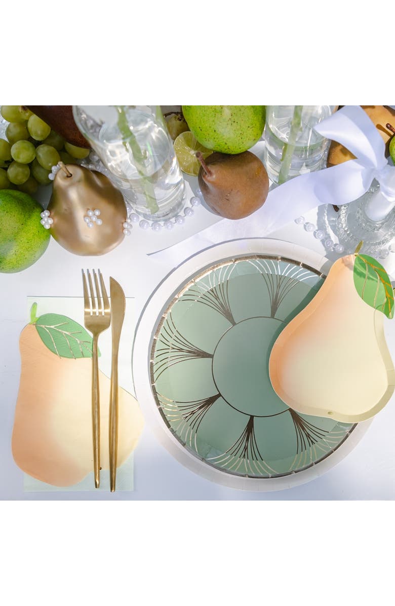 Jollity & Co. Le Dinner Pear Plates, Alternate, color, Small Dessert Plates - 7.25"