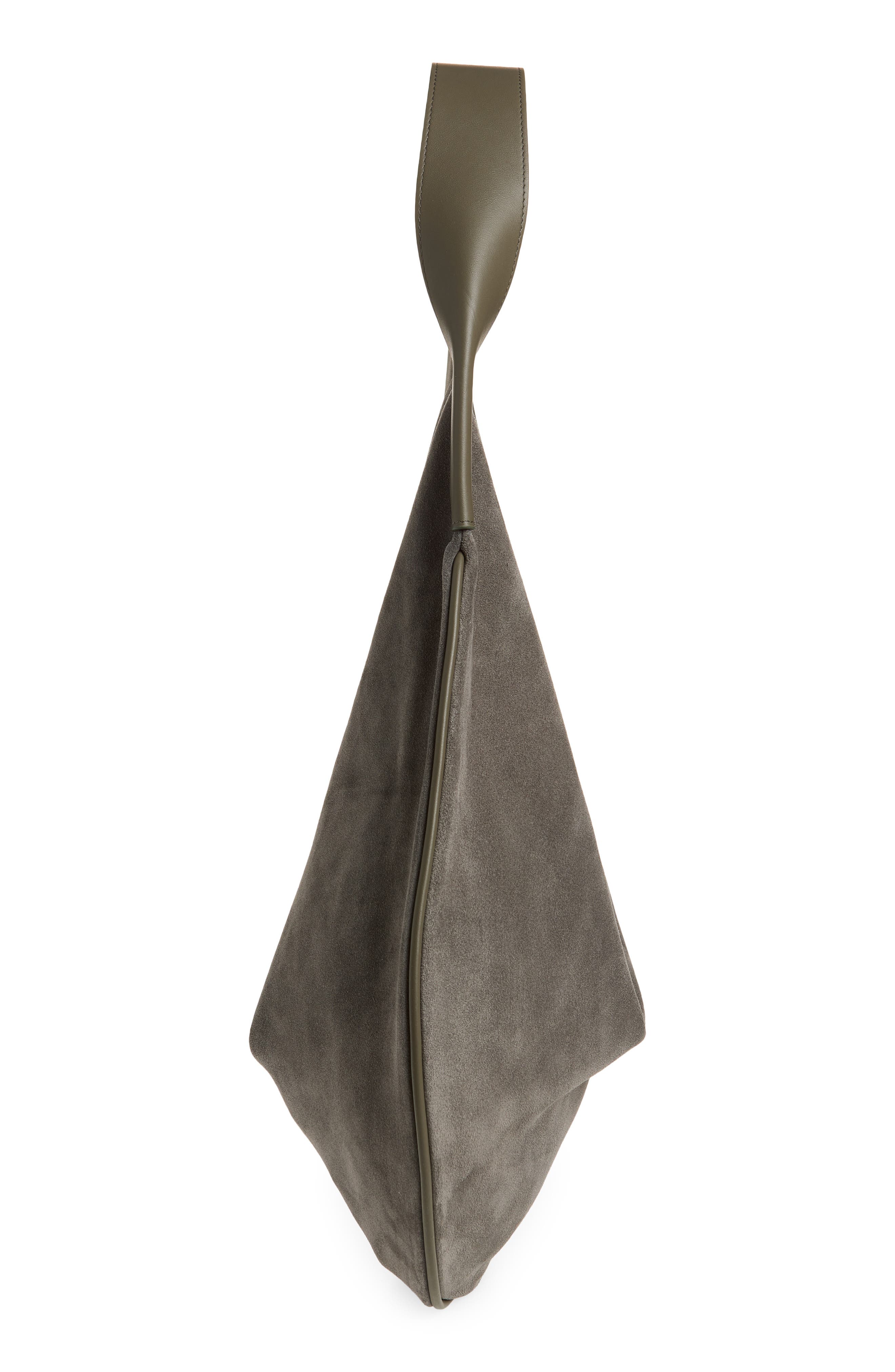 Victoria Beckham The Dia Soft Suede Hobo Bag, Alternate, color, Pebble Grey