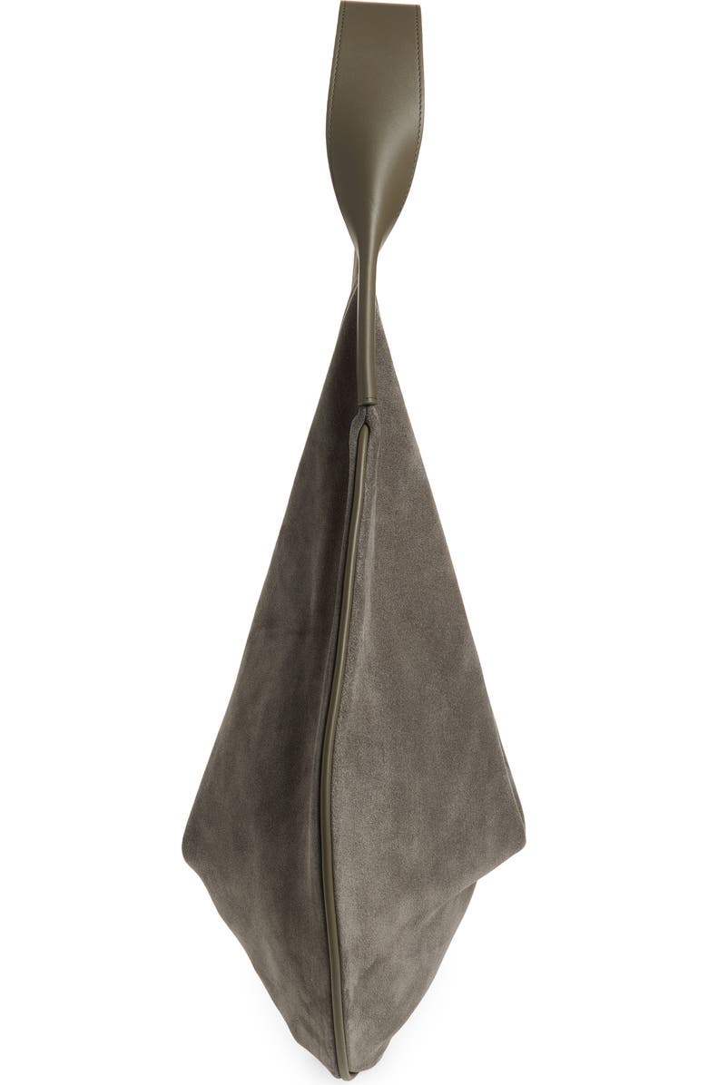 Victoria Beckham The Dia Soft Suede Hobo Bag, Alternate, color, Pebble Grey
