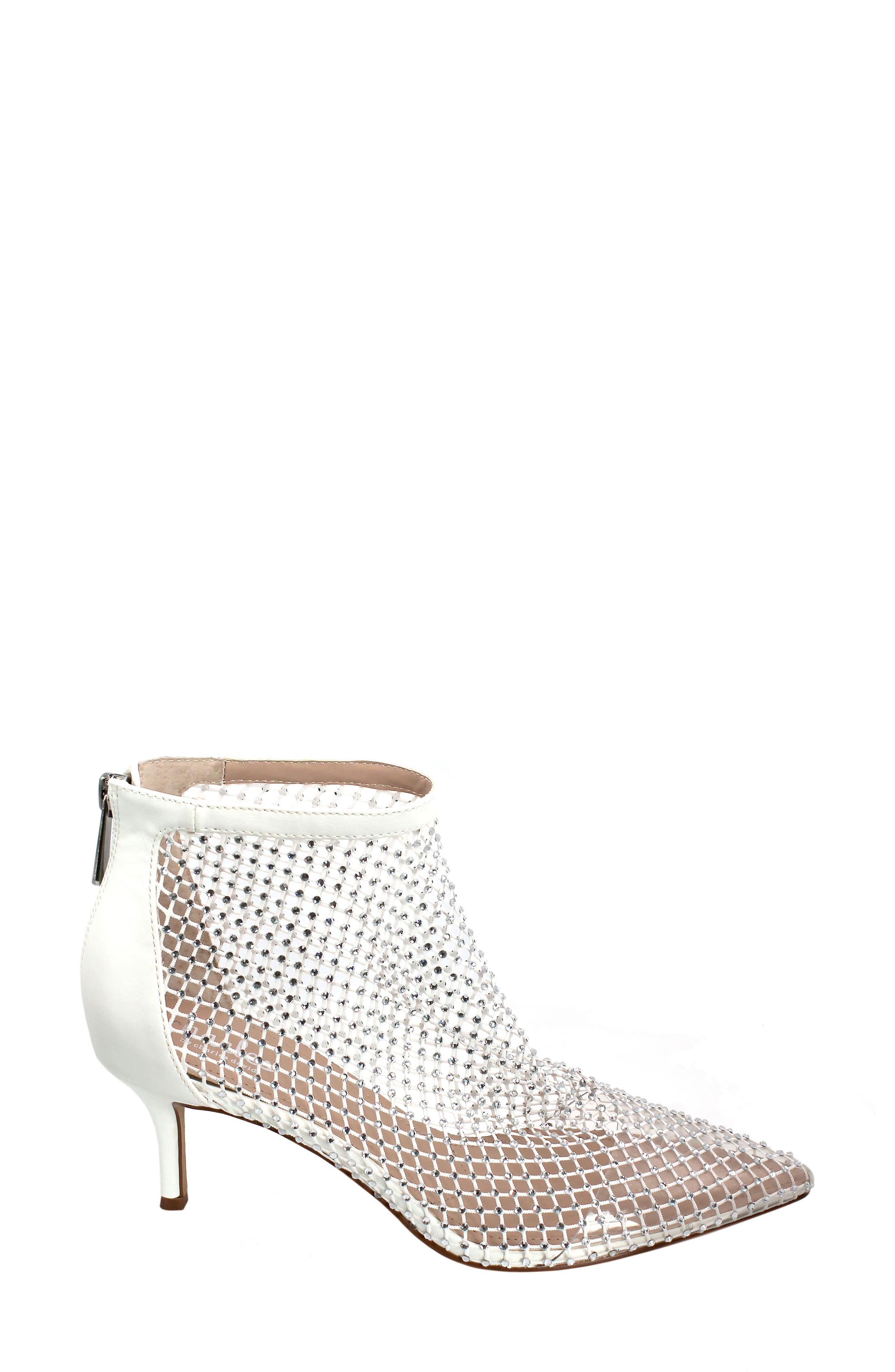 Charles by Charles David Afterhours Rhinestone Mesh Bootie, Alternate, color, White