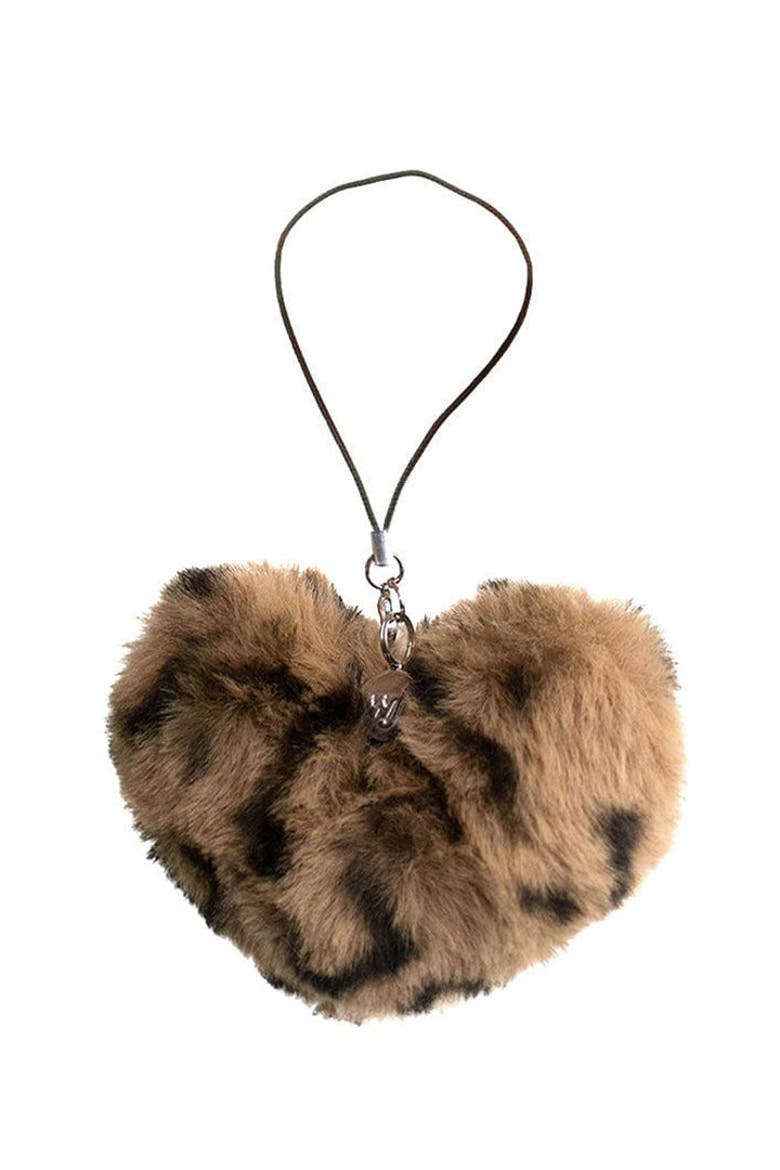 Fuzzy Heart w/ WF Charm | Leopard, Main, color, Leopard