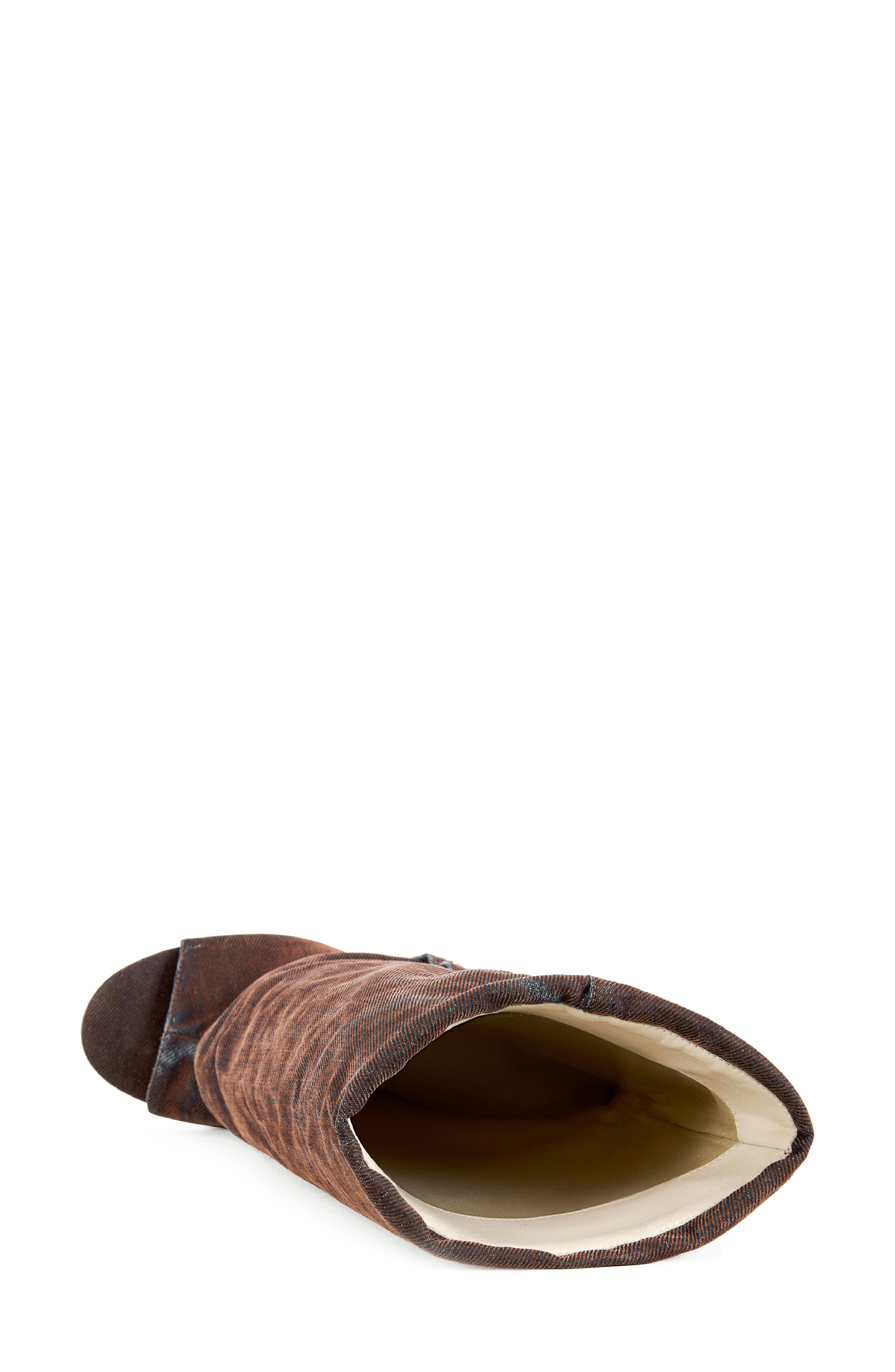 AZALEA WANG Metallic Open Toe Boot, Alternate, color, Orange