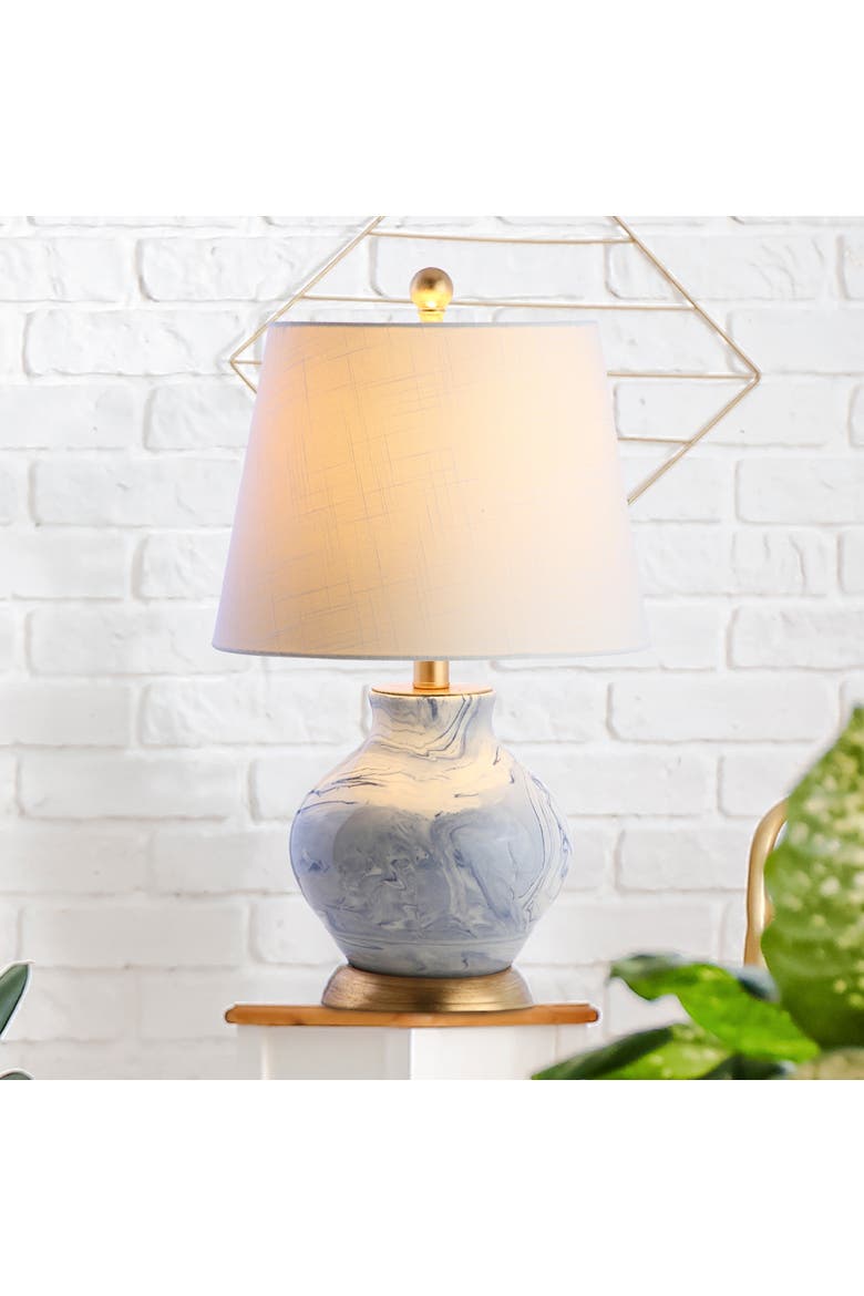 Holly Marbleized Ceramic LED Table Lamp, Alternate, color, Blue/White