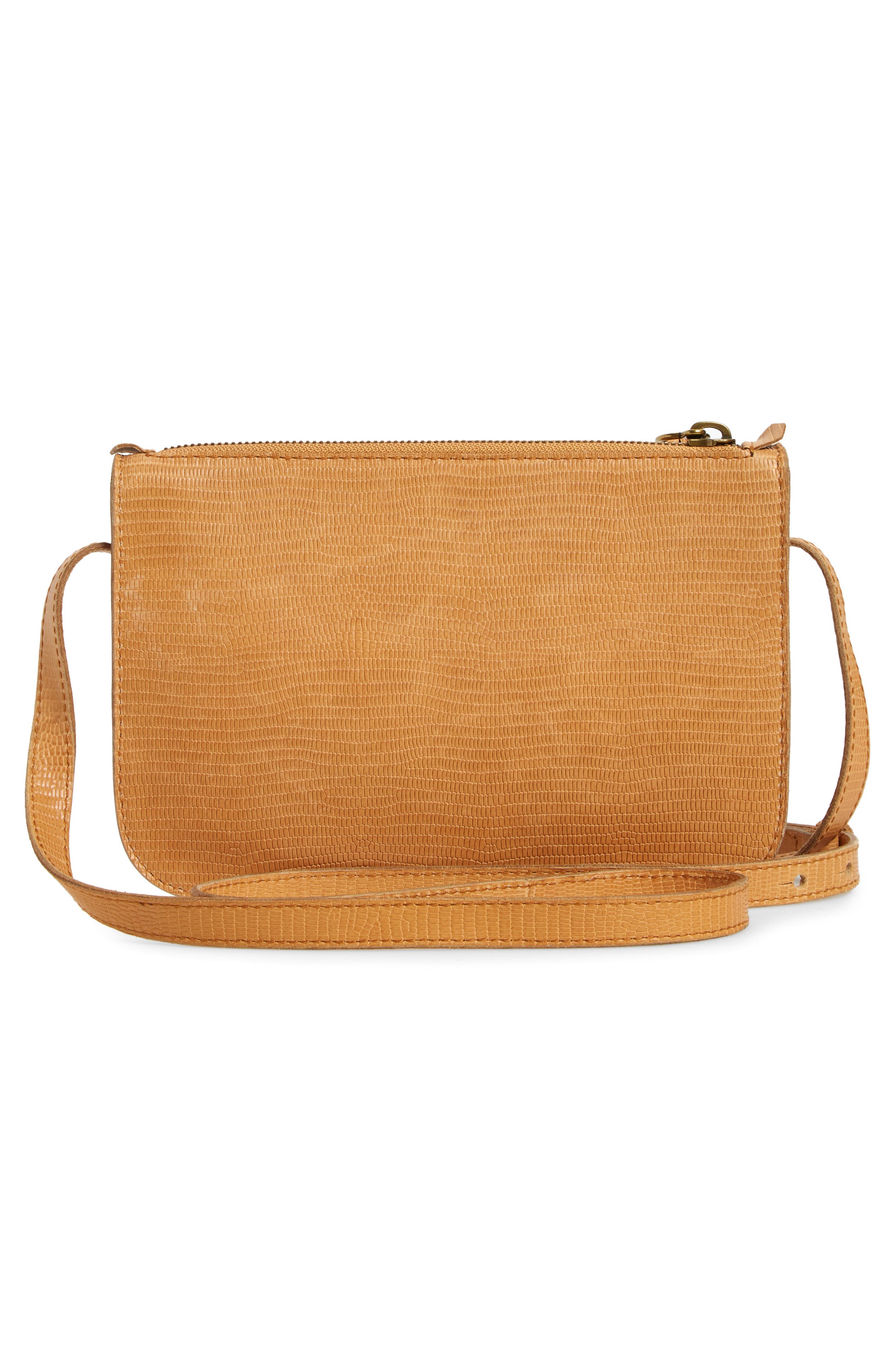 Madewell The Simple Lizard Embossed Leather Crossbody Bag, Alternate, color, 