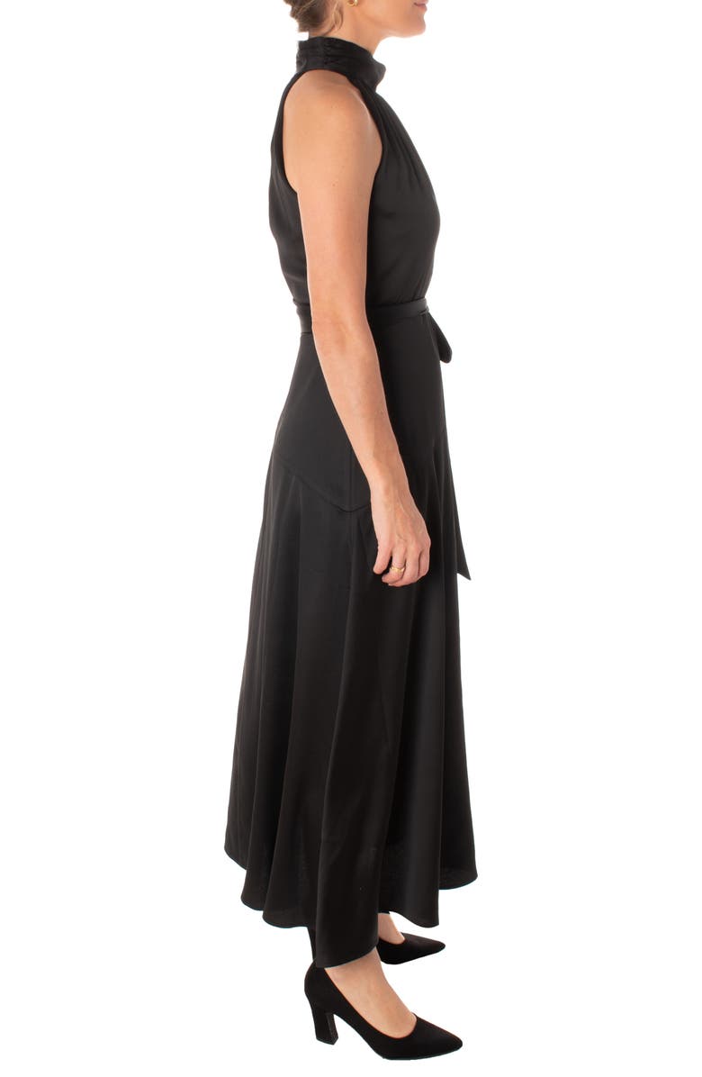 Taylor Dresses Halter Neck Satin A-Line Dress, Alternate, color, 
