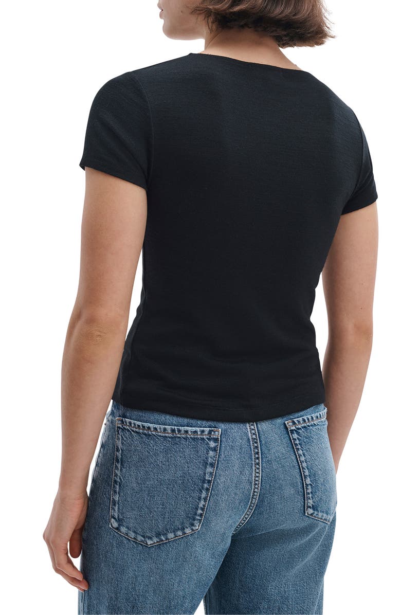 rag & bone The Knit Button T-Shirt, Alternate, color, Black