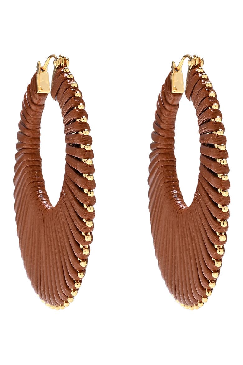 Raquel Wrapped Hoop Earrings, Alternate, color, GOLD