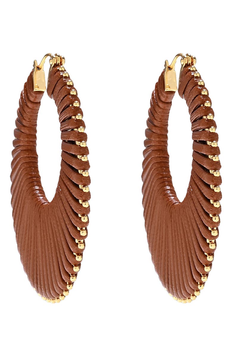 EYE CANDY LOS ANGELES Raquel Wrapped Hoop Earrings, Alternate, color, Gold