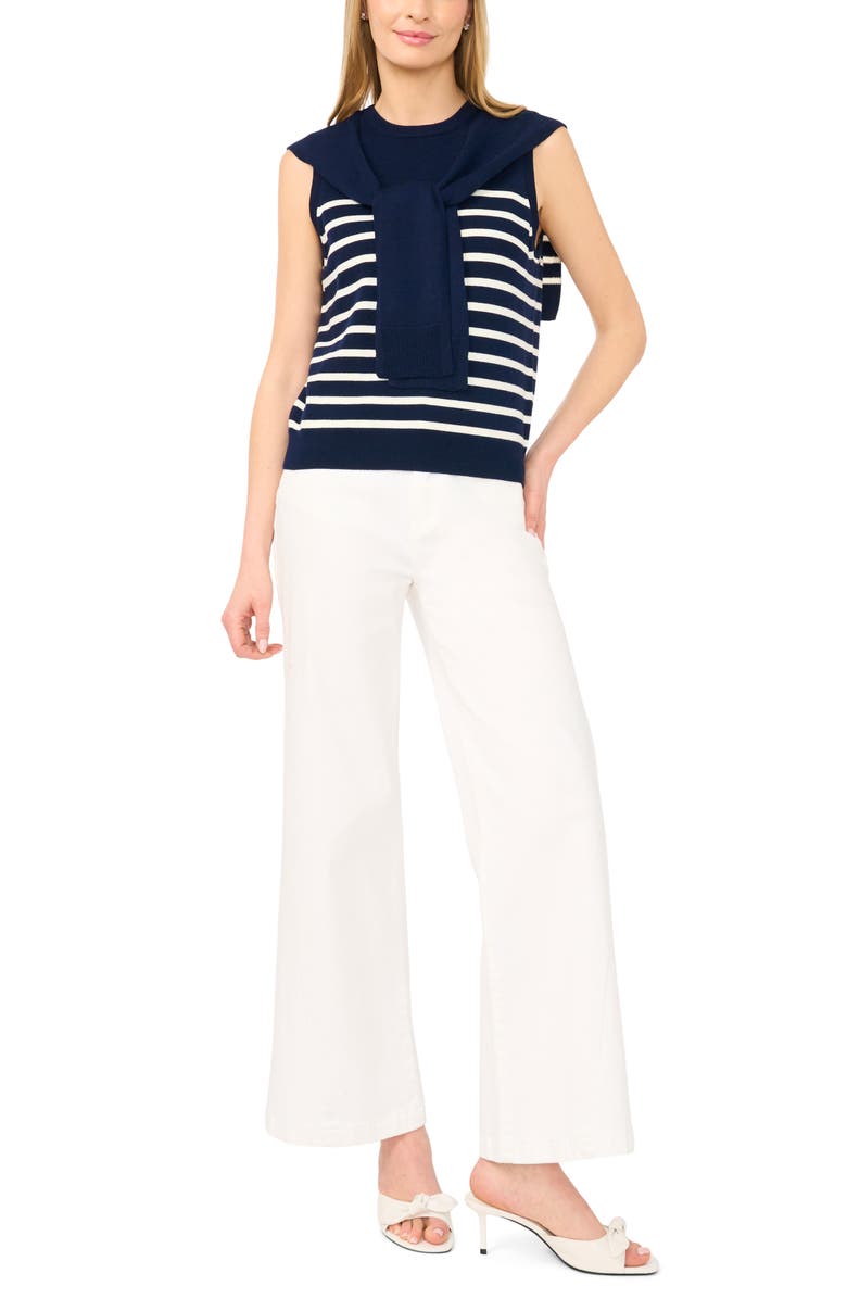 Halogen<sup>®</sup> Stripe Front Tie Sleeveless Sweater, Alternate, color, Classic Navy