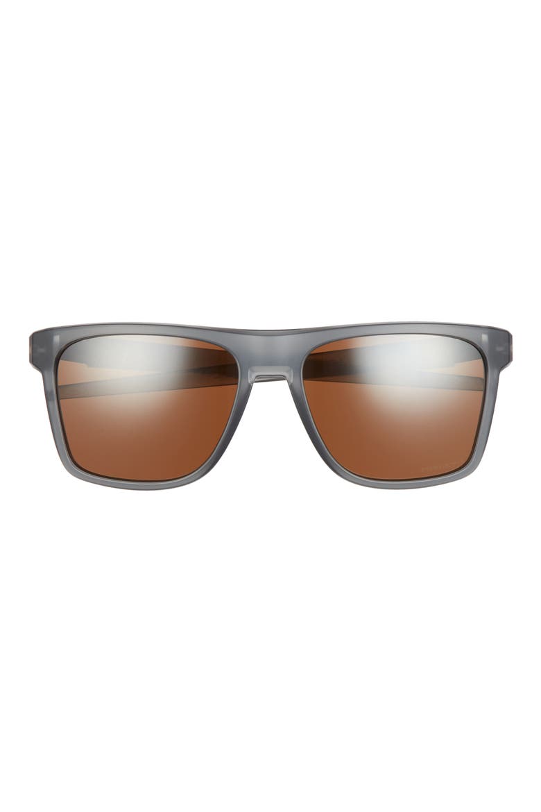 57mm Polarized Rectangular Sunglasses, Main, color, GREY SMOKE