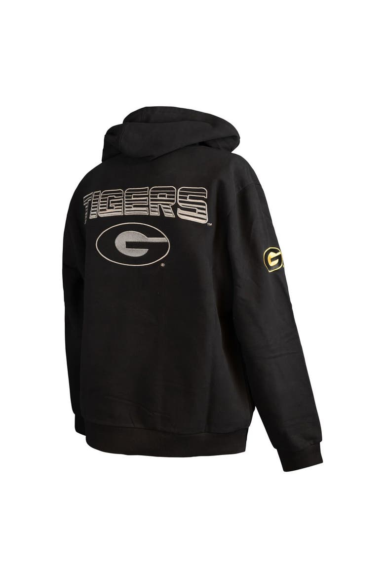 Men's FISLL  Black Grambling Tigers Puff Print Sliced Pullover Hoodie, Alternate, color, Black