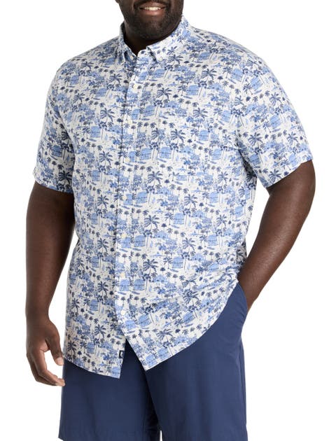 Big & Tall Gasparilla Icons Linen-Blend Sport Shirt