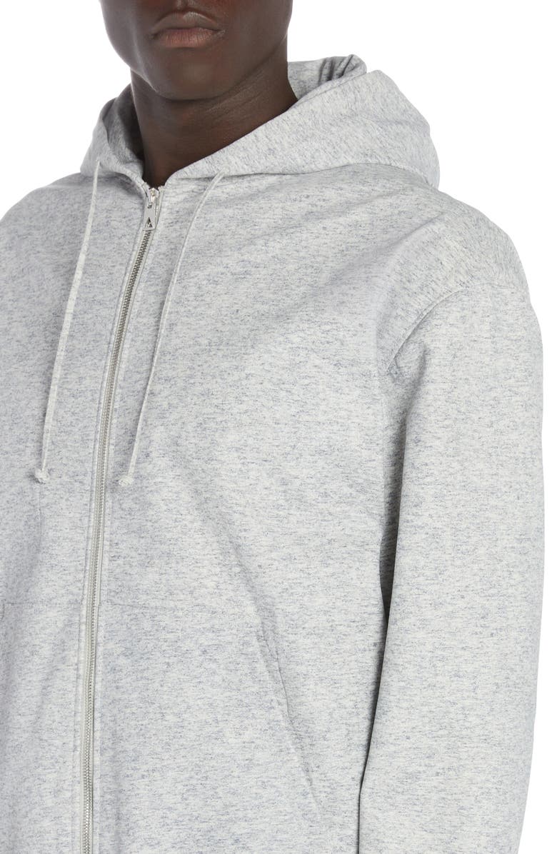 Bottega Veneta Heather Print Leather Zip Hoodie, Alternate, color, 