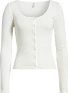 BP. Scoop Neck Pointelle Cardigan