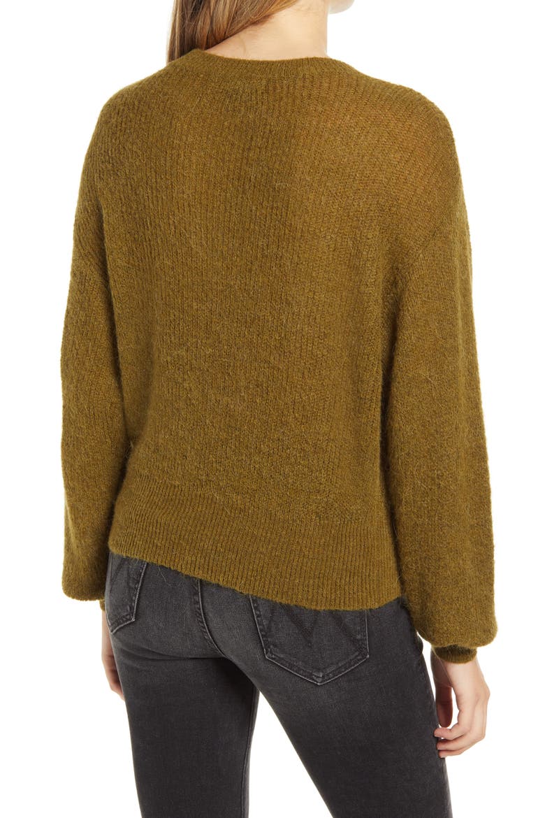 Vilma Crewneck Sweater, Alternate, color, FIR GREEN