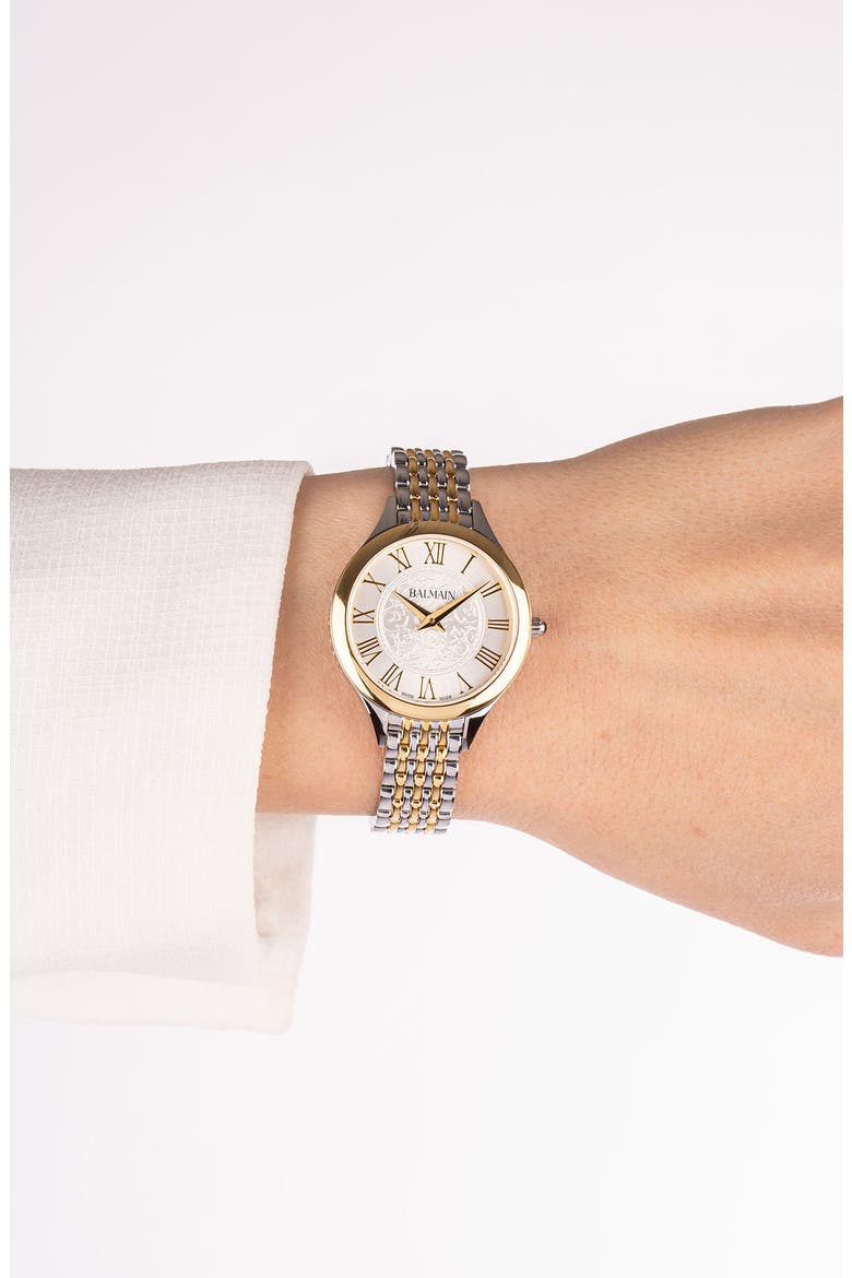 Two-Tone Bracelet Strap Watch, 29mm, Alternate, color, STAINLESS STEEL/YELLOW/ PVD COATING