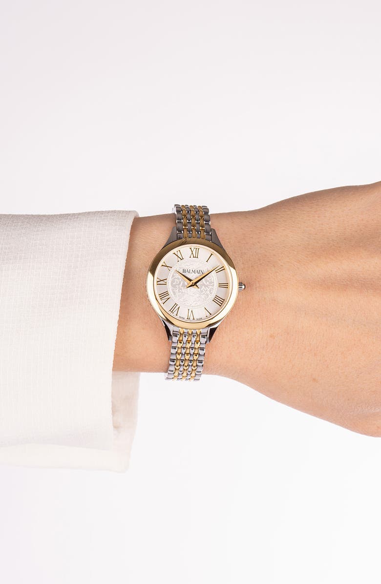 BALMAIN WATCHES Two-Tone Bracelet Strap Watch, 29mm, Alternate, color, Stainless Steel/Yellow/ Pvd Coating