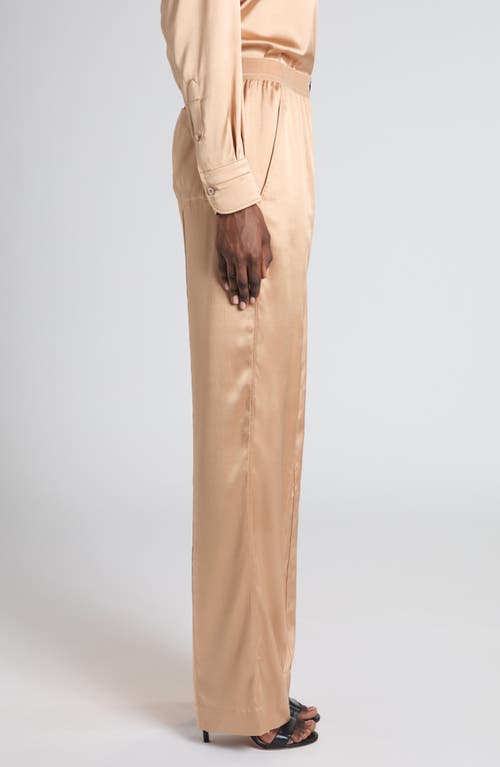 Tom Ford Stretch Silk Pajama Pants In Camel