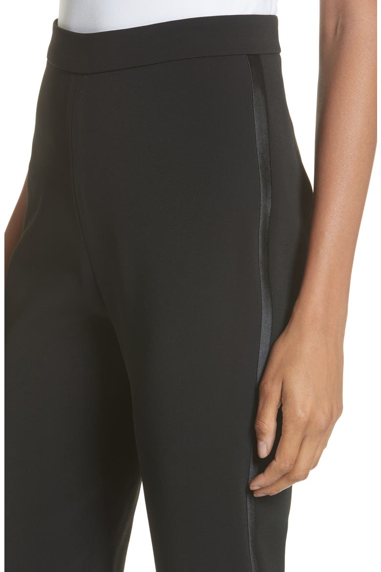 Stretch Crepe Cigarette Pants, Alternate, color, BLACK