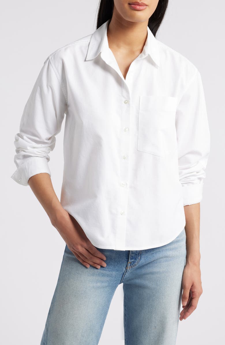 beachlunchlounge Cammi Cotton Button-Up Shirt, Main, color,