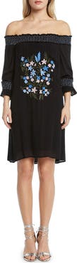 matty m. Willow & Clay Embroidered Off the Shoulder Dress