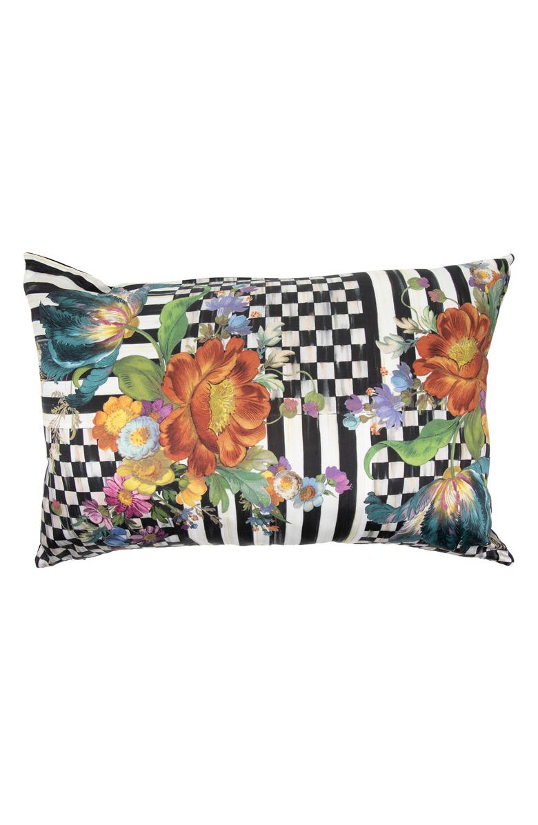 MACKENZIE CHILDS Courtly Flower Market Lumbar Pillow, Main, color, Black Multi