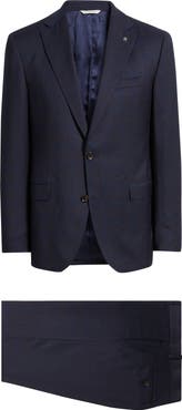 Jack Victor Esprit Navy Deco Plaid Wool Suit