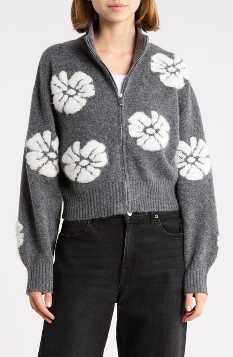 Flower Jacquard Bomber Jacket