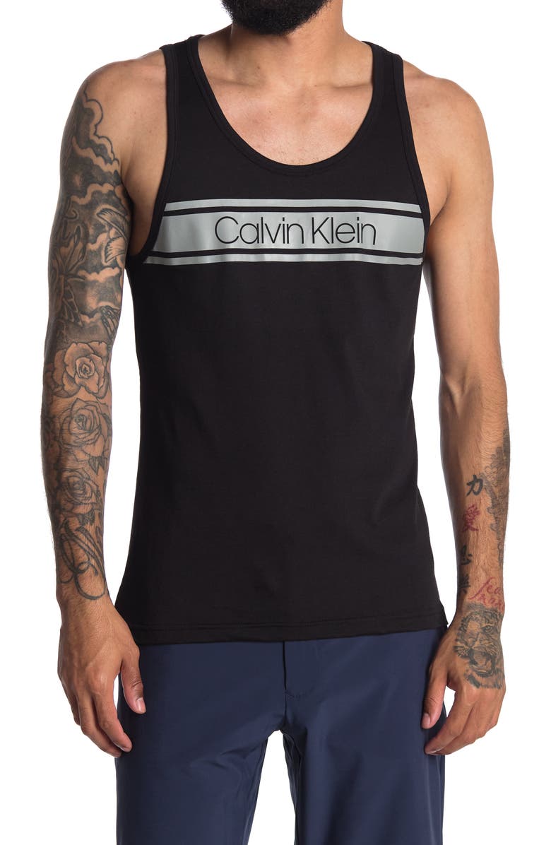 Calvin Klein Brand Logo Tank Top, Main, color, 