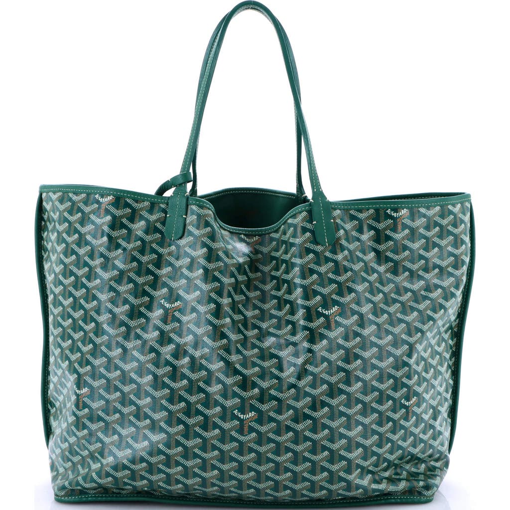 Pre-owned Goyard Goyard Anjou Reversible Tote Coated Canvas Gm In Green