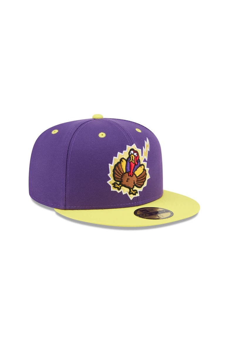 Men's New Era  Purple Hartford Yard Goats Theme Nights 59FIFTY Fitted Hat, Alternate, color, Purple